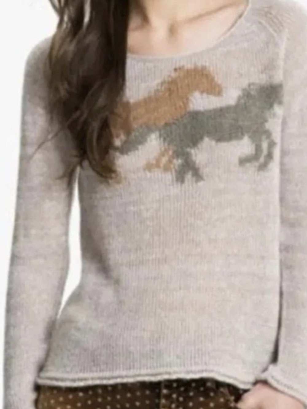 Free People Pony Ride Equestrian Horse Sweater